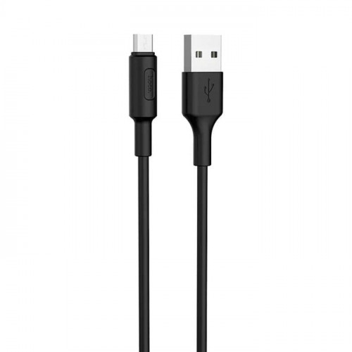 Кабель Hoco X25, microUSB - USB, 2 А, 1 м, PVC оплетка, черный Hoco