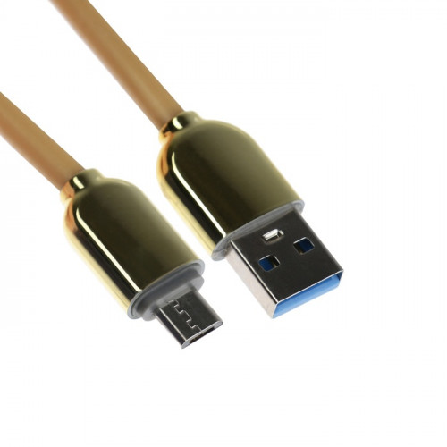 Кабель MicroUSB - USB, 2.4 А, оплётка TPE, морозоустойчивый, 1 метр, желтый (производитель не указан)