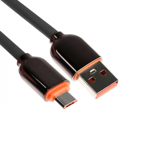 Кабель MicroUSB - USB, 2.4 A, оплётка PVC, 1 метр, серый (производитель не указан)