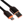 Кабель MicroUSB - USB, 2.4 A, оплётка PVC, 1 метр, чёрный (производитель не указан)