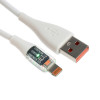 Кабель, 3 А, Lightning  - USB, прозрачный, TPE оплётка, 1 м, белый (производитель не указан)