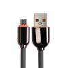 Кабель MicroUSB - USB, 2.4 A, оплётка PVC, 1 метр, серый (производитель не указан)