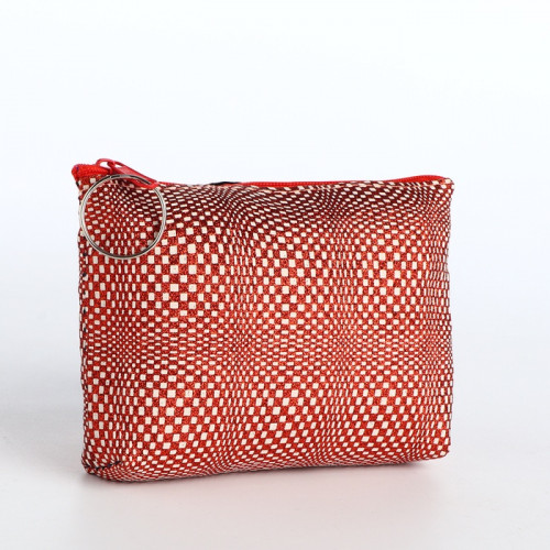 Кошелёк-монетница на молнии, 12×2.5×8.5 см, красная (производитель не указан)