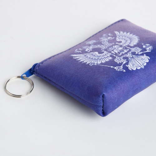 Кошелёк-монетница на молнии, 10×2.5×9 см, с гербом РФ, МИКС (производитель не указан)