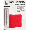 Кошелёк-монетница на молнии 11×1×8 см, плюшевый, красный (производитель не указан)