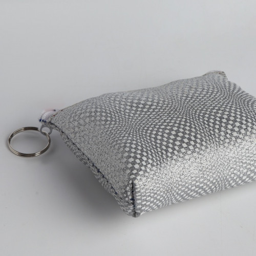 Кошелёк-монетница на молнии, 12×2.5×8.5 см, серебристая (производитель не указан)