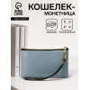 Кошелёк-монетница на молнии, с ремешком, 13.5×0.5×8 см, серый (производитель не указан)