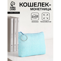 Кошелёк-монетница на молнии, 12×2.5×8.5 см, голубой
