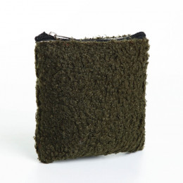 Кошелёк-монетница на молнии 11×1×8 см, плюшевый, хаки