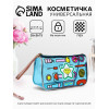 Косметичка на молнии для бассейна, большая, с ручкой, с ярким принтом, голубая (производитель не указан)