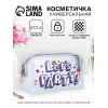 Косметичка на молнии для бассейна, матовая, с яркой надписью, сиреневая/разноцветная (производитель не указан)
