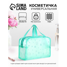 Косметичка-сумочка на молнии для бассейна, с ручками, с рисунком, зелёная