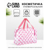 Косметичка-сумка на молнии для бассейна, с ручками, в горох, полупрозрачная/розовая (производитель не указан)