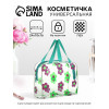 Косметичка-сумка на молнии для бассейна, с ручками, с цветочным принтом, прозрачная/зелёная (производитель не указан)