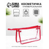Косметичка на молнии, треугольная, средний размер, красная/прозрачная (производитель не указан)