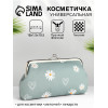 Косметичка женская на фермуаре, маленькая, с принтом, зелёная (производитель не указан)