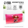 Косметичка-пенал на молнии, среднего размера, с ярким рисунком розовая/разноцветная (производитель не указан)