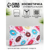 Косметичка-пенал на молнии, плоская, маленькая, с ярким принтом, белая/разноцветная (производитель не указан)