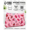 Косметичка-пенал на молнии, плоская, маленькая, с принтом, розовая (производитель не указан)