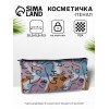 Косметичка-пенал на молнии, с рисунком, белая/разноцветная (производитель не указан)