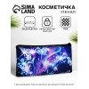 Косметичка-пенал на молнии, с рисунком «Волшебные цветы», синяя (производитель не указан)