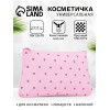 Косметичка на молнии, плоская, маленькая, с паттерном, розовая (производитель не указан)