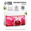Косметичка-пенал на молнии, средний размер, с ярким рисунком, красная/розовая (производитель не указан)