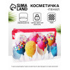 Косметичка-пенал на молнии, средний размер, с ярким рисунком, розовая/прозрачная (производитель не указан)