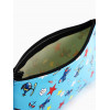 Косметичка-пенал на молнии, плоская, с рисунком, голубая (производитель не указан)
