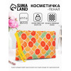 Косметичка на молнии плоская, с ручкой, с рисунком, оранжевая (производитель не указан)