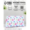 Косметичка-пенал на молнии, маленькая, с рисунком, голубая/разноцветная (производитель не указан)