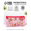 Косметичка-пенал на молнии, с ярким принтом, розовая/прозрачная (производитель не указан)