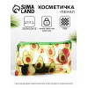 Косметичка-пенал на молнии, средний размер, с ярким рисунком, зелёная (производитель не указан)