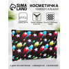 Косметичка-пенал на молнии, плоская, с рисунком «Комета», чёрная (производитель не указан)