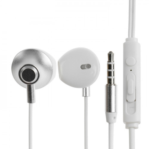 Наушники BYZ S873, проводные, вкладыши, Jack 3.5 мм, кабель 1 м, белые BYZ