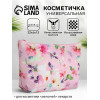 Косметичка-пенал на молнии, плоская, с рисунком, розовая (производитель не указан)