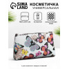 Косметичка-пенал на молнии, плоская, с принтом, белая/разноцветная (производитель не указан)