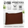 Косметичка-пенал на молнии, плоская, маленькая, однотонная, коричневая (производитель не указан)