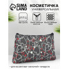 Косметичка-пенал на молнии, плоская, маленькая, с принтом, чёрная (производитель не указан)