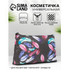 Косметичка-пенал на молнии, плоская, маленькая, с рисунком, чёрная/разноцветная (производитель не указан)