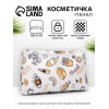 Косметичка-пенал на молнии, плоская, маленькая, с принтом, белая/бежевая (производитель не указан)
