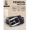 Ремень женский тонкий, 110×1.1 см, классическая пряжка металл, тёмно-серебристая, чёрный (производитель не указан)