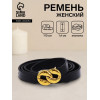 Ремень женский тонкий, 110×1.4 см, пряжка металл, золотистая, чёрный (производитель не указан)