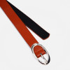 Ремень женский, 100×2.3 см, пряжка металл, серебристая, рыжий (производитель не указан)
