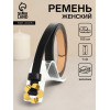 Ремень женский тонкий, 105×1 см, пряжка-затяжка металл, золотистая, чёрный (производитель не указан)