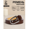 Ремень женский тонкий, 110×1.6 см, пряжка тёмный металл, коричневый (производитель не указан)