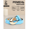 Ремень женский тонкий с винтом, 110×1.8 см, пряжка металл, золотистая, голубой (производитель не указан)