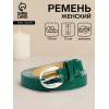 Ремень женский тонкий, 110×1.1 см, классическая пряжка металл, серебристая, зелёный (производитель не указан)