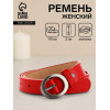 Ремень женский тонкий с винтом, 110×2 см, пряжка тёмный металл, красный (производитель не указан)