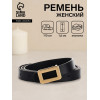 Ремень женский тонкий, 110×1.6 см, прямоугольная пряжка металл, золотистая, чёрный (производитель не указан)